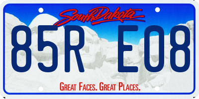 SD license plate 85RE08