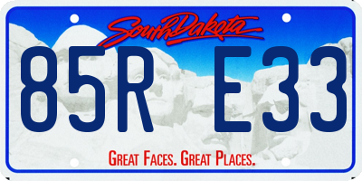 SD license plate 85RE33