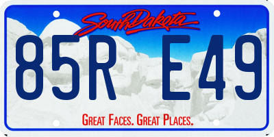 SD license plate 85RE49