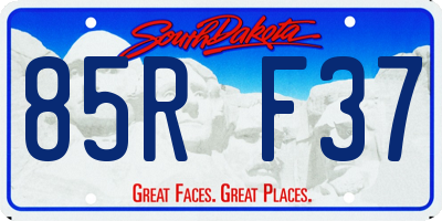 SD license plate 85RF37