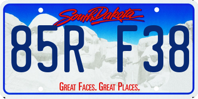 SD license plate 85RF38