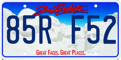 SD license plate 85RF52