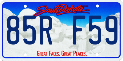 SD license plate 85RF59