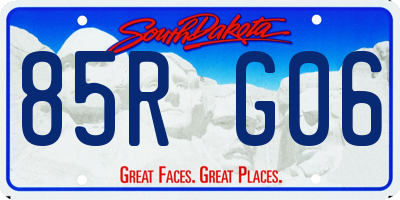 SD license plate 85RG06