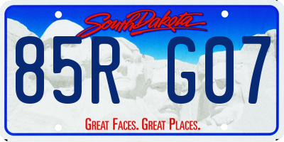 SD license plate 85RG07