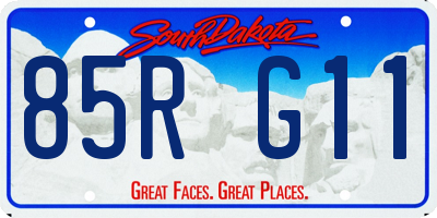 SD license plate 85RG11