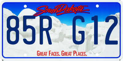 SD license plate 85RG12