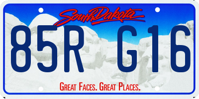 SD license plate 85RG16