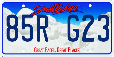 SD license plate 85RG23