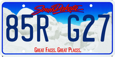 SD license plate 85RG27