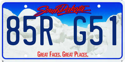 SD license plate 85RG51