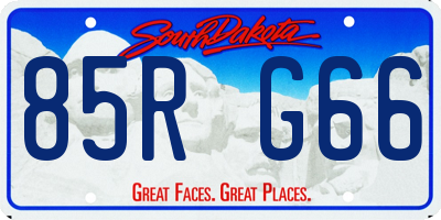 SD license plate 85RG66