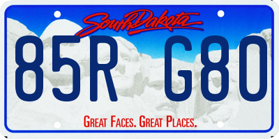 SD license plate 85RG80