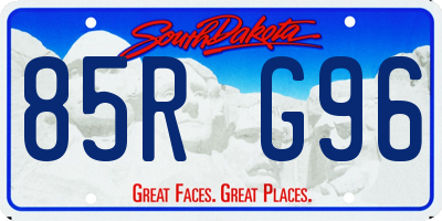 SD license plate 85RG96