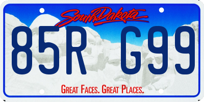 SD license plate 85RG99