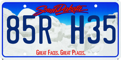 SD license plate 85RH35
