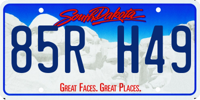 SD license plate 85RH49