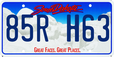 SD license plate 85RH63