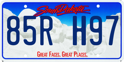 SD license plate 85RH97