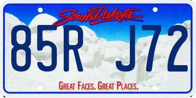 SD license plate 85RJ72