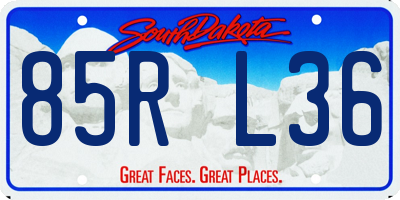 SD license plate 85RL36