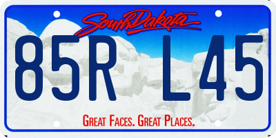 SD license plate 85RL45