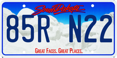 SD license plate 85RN22