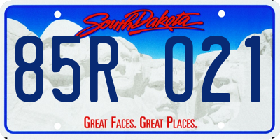 SD license plate 85RO21