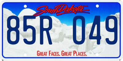 SD license plate 85RO49