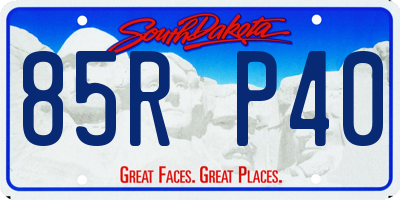 SD license plate 85RP40