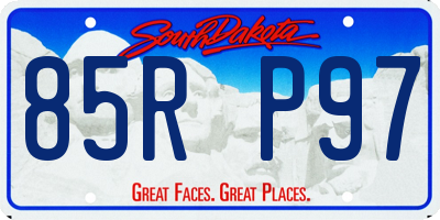 SD license plate 85RP97