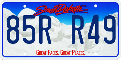 SD license plate 85RR49