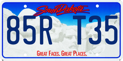 SD license plate 85RT35