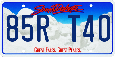 SD license plate 85RT40