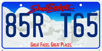 SD license plate 85RT65