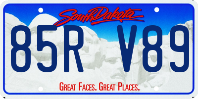 SD license plate 85RV89