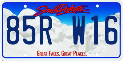 SD license plate 85RW16