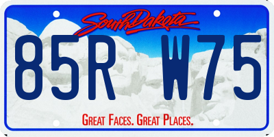 SD license plate 85RW75