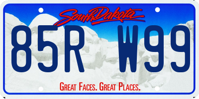 SD license plate 85RW99