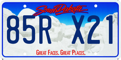SD license plate 85RX21