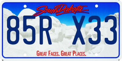 SD license plate 85RX33