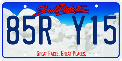 SD license plate 85RY15