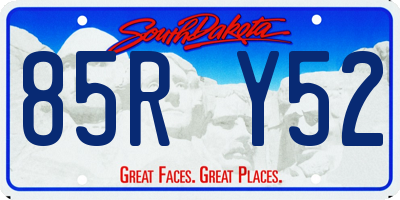 SD license plate 85RY52