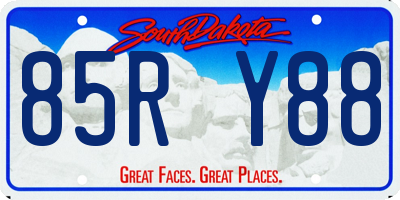 SD license plate 85RY88