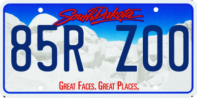 SD license plate 85RZ00