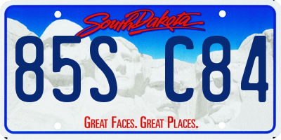 SD license plate 85SC84