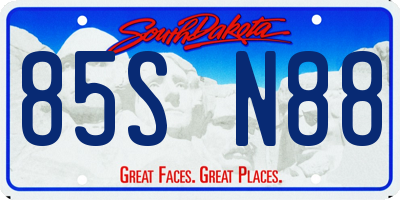 SD license plate 85SN88