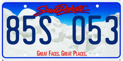 SD license plate 85SO53