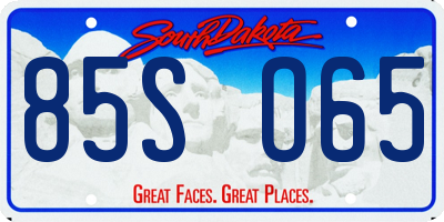 SD license plate 85SO65