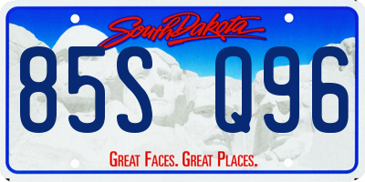 SD license plate 85SQ96